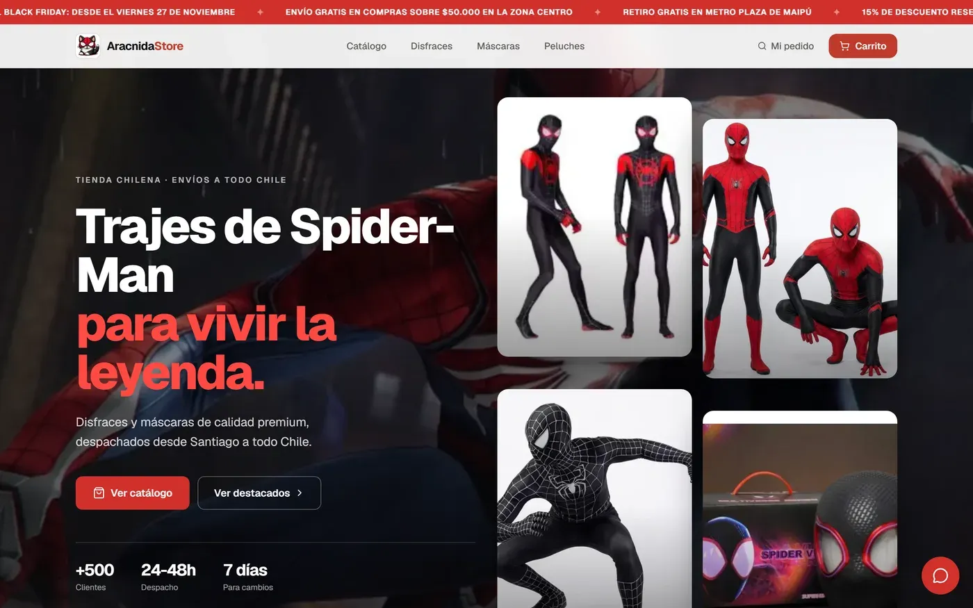 Trabajo de BrandUp para Aracnida Store