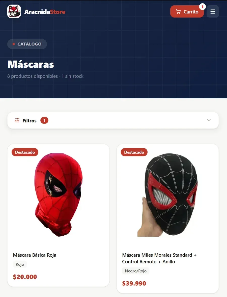 Trabajo de BrandUp para Aracnida Store